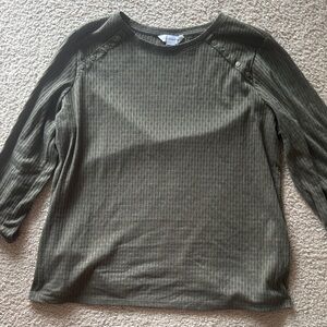 Liz Claiborne Olive Green Ribbed Top